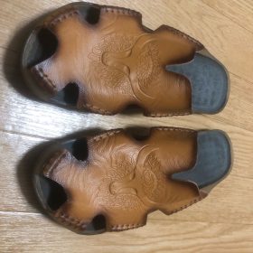 Summer Genuine Leather Men's Sandals Classic Breathable Slip-On Sandals photo review