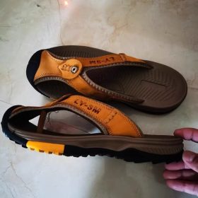 Men's Summer Split Leather Sandals Hiking Shoes Sneakers Non-slip Male Slippers Big Size photo review